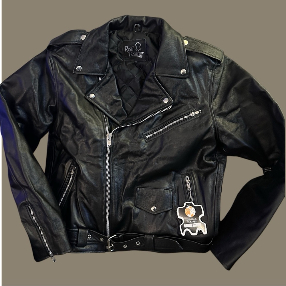 Black Motorcycle Jacket New w/Tags
